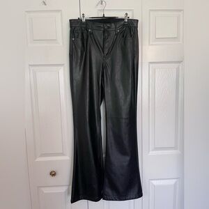 Gap vegan leather 70’s flare high rise 5 pocket jeans